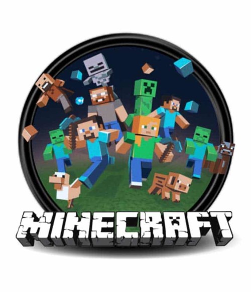 Kerek Minecraft logó 2 Póló - Ha Minecraft rajongó ezeket a pólókat tuti imádni fogod!