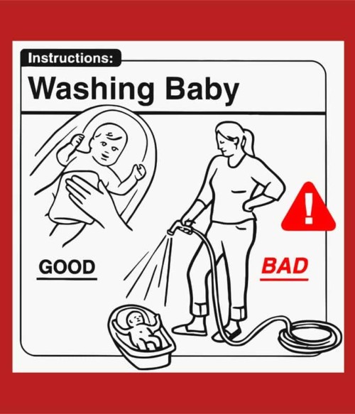 Baby Instructions – Fürdetés Póló - Ha Baby rajongó ezeket a pólókat tuti imádni fogod!