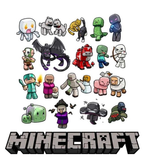 Minecraft characters Póló - Ha Minecraft rajongó ezeket a pólókat tuti imádni fogod!