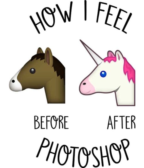 Before After Photoshop Unicorn Póló - Ha Unicorn rajongó ezeket a pólókat tuti imádni fogod!