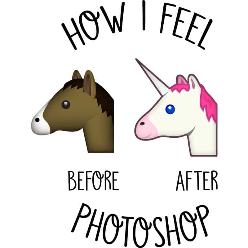 Before After Photoshop Unicorn