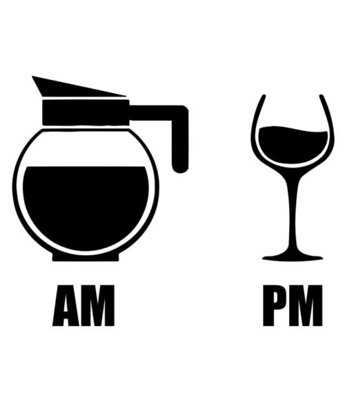 Am Pm Coffee Wine Póló - Ha Drinks rajongó ezeket a pólókat tuti imádni fogod!