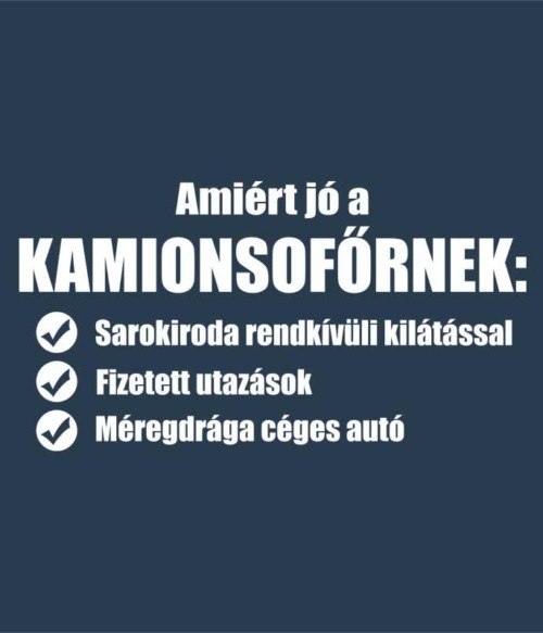 Kamionos indok Póló - Ha Truck Driver rajongó ezeket a pólókat tuti imádni fogod!