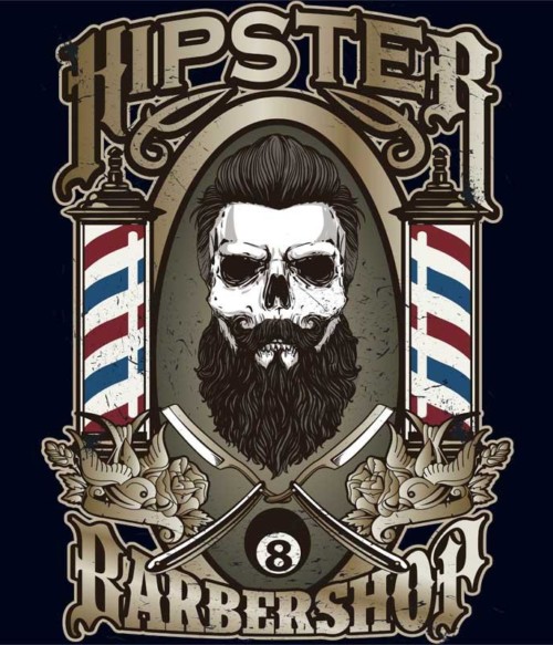 Hipster barbershop Póló - Ha Skulls rajongó ezeket a pólókat tuti imádni fogod!