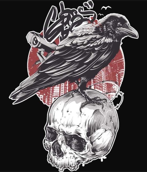Raven skull Póló - Ha Skulls rajongó ezeket a pólókat tuti imádni fogod!