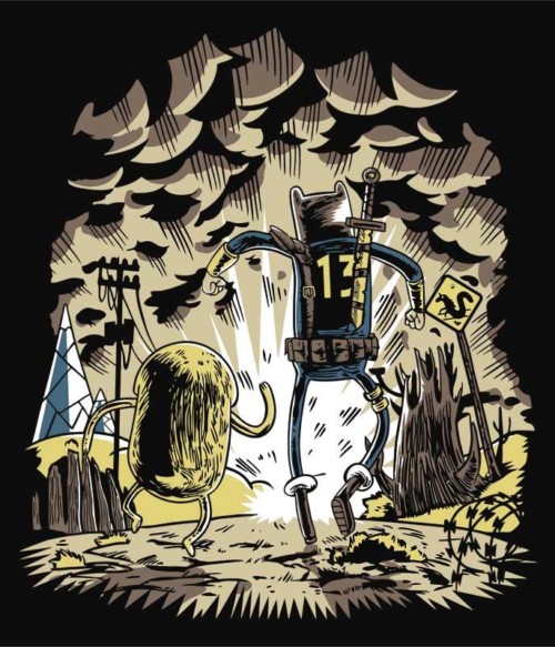 Fallout Adventure Time Póló - Ha Fallout rajongó ezeket a pólókat tuti imádni fogod!