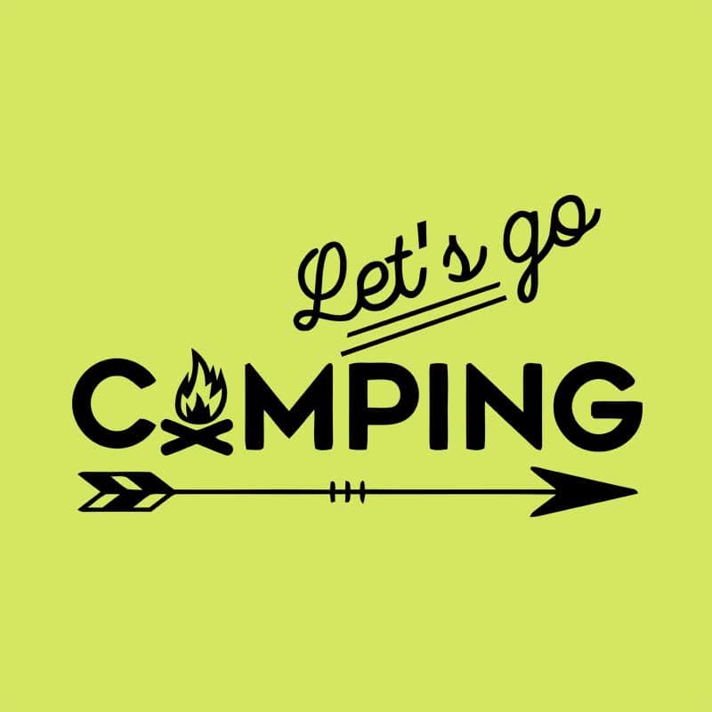 Let's go camping arrow
