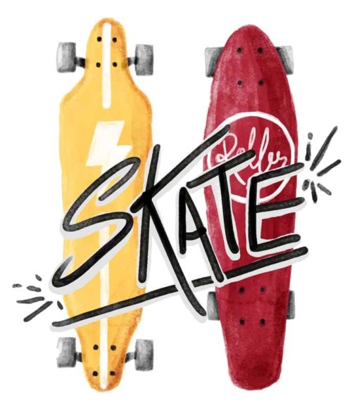Watercolour Skate Póló - Ha Skateboard rajongó ezeket a pólókat tuti imádni fogod!