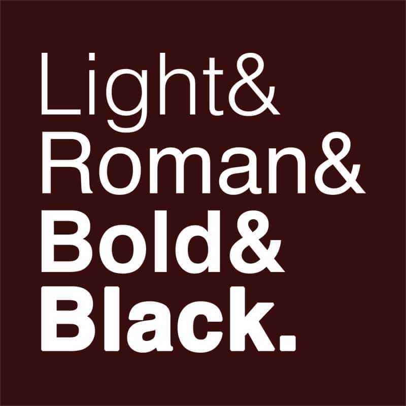 Light roman bold black