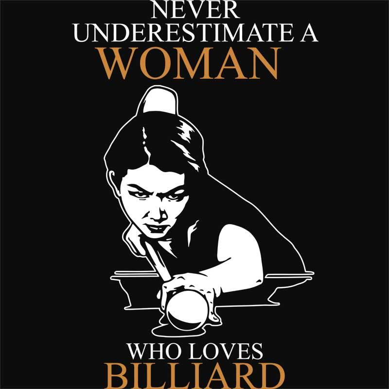 Woman who love plays billiard