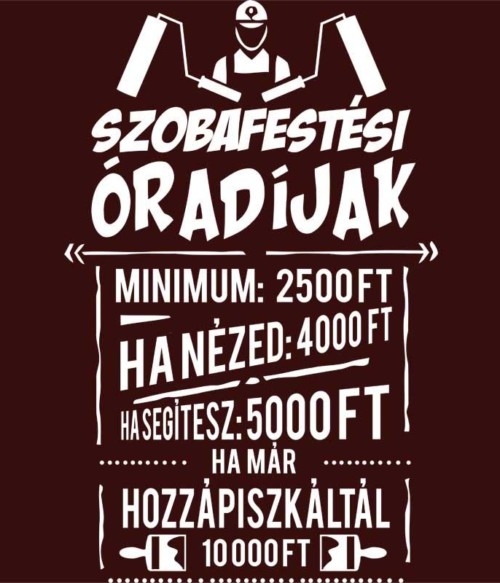 Szobafestési Óradíjak Póló - Ha Painter rajongó ezeket a pólókat tuti imádni fogod!