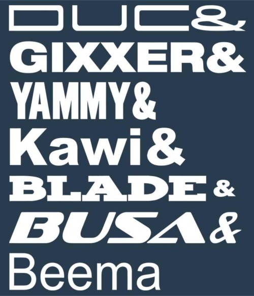 Motorcycle names Póló - Ha Motorcycle rajongó ezeket a pólókat tuti imádni fogod!