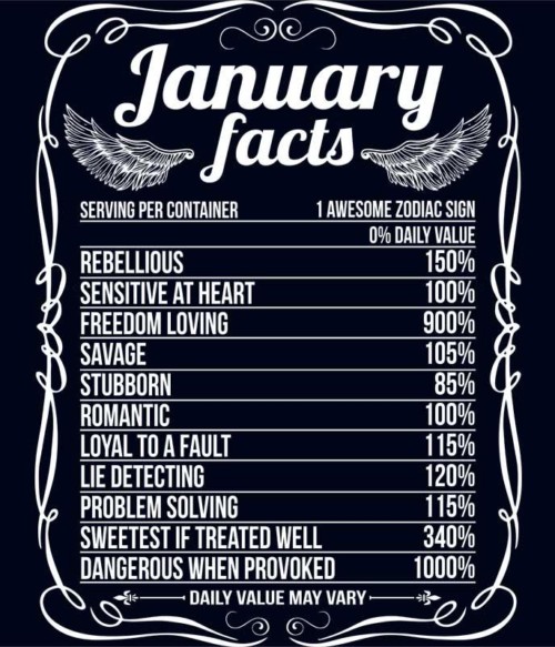 January Facts Póló - Ha Birthday rajongó ezeket a pólókat tuti imádni fogod!