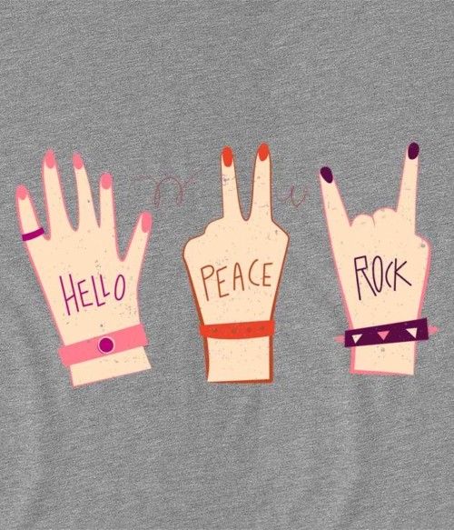 Hello Peace Rock Póló - Ha Rocker rajongó ezeket a pólókat tuti imádni fogod!