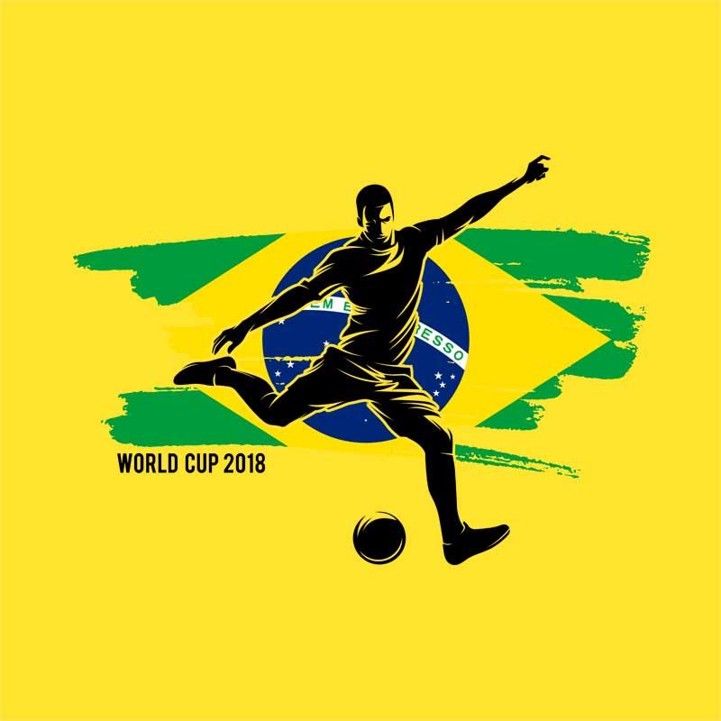 World Cup Flag Player Brazil