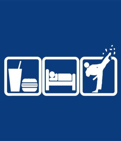 Eat sleep karate Póló - Ha Karate rajongó ezeket a pólókat tuti imádni fogod!