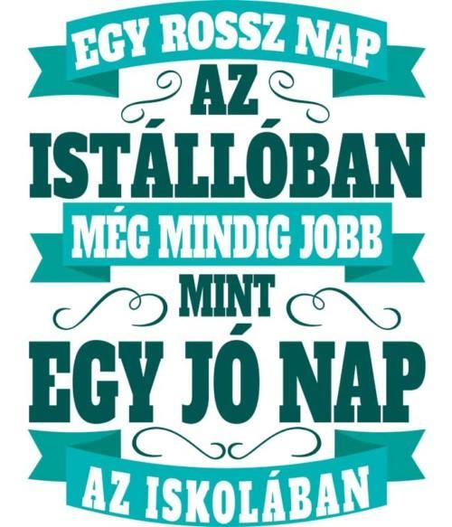 Rossz nap az istállóban vs jó nap az iskolában Póló - Ha Horse rajongó ezeket a pólókat tuti imádni fogod!