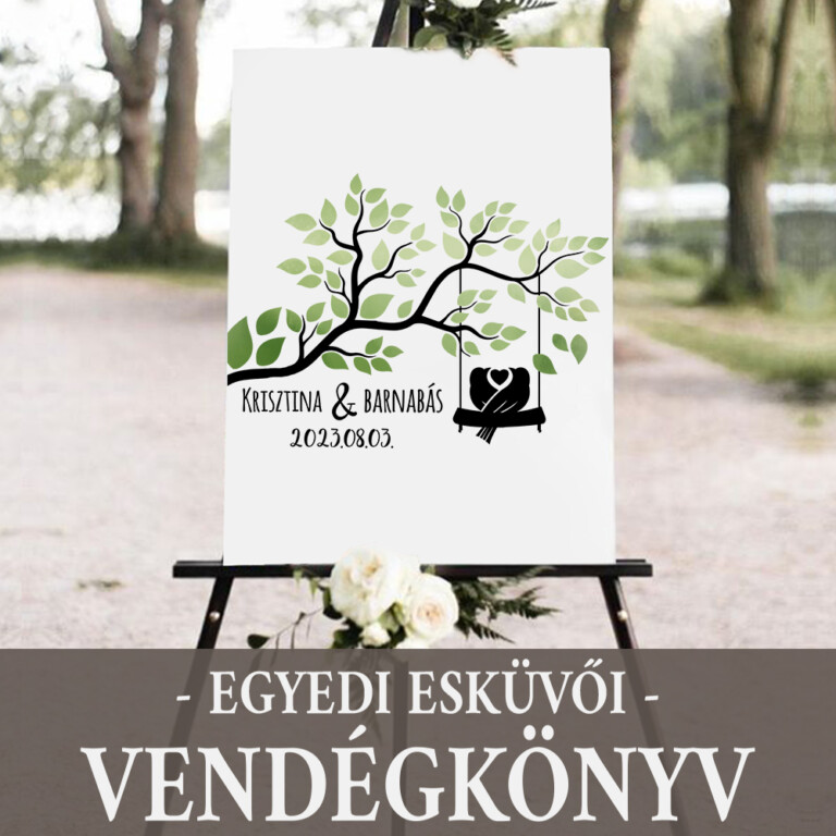 Egyedi esküvői vendégkönyv - Madár Pár